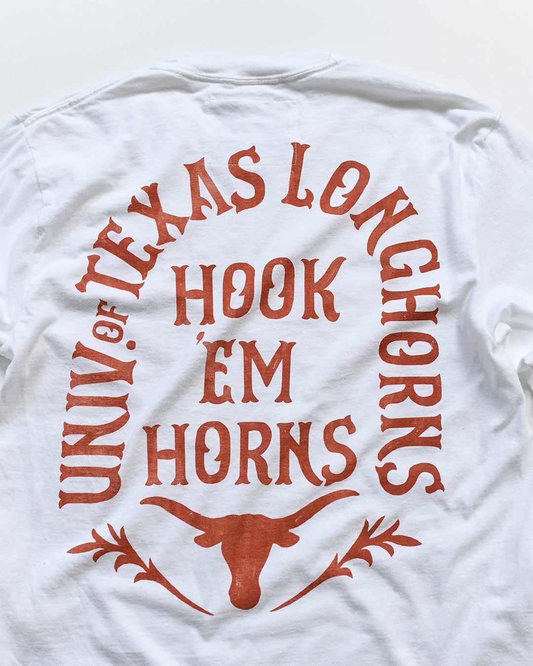 UT - Longhorns Hook 'Em White Long Sleeve Tee - Roots of Fight Canada