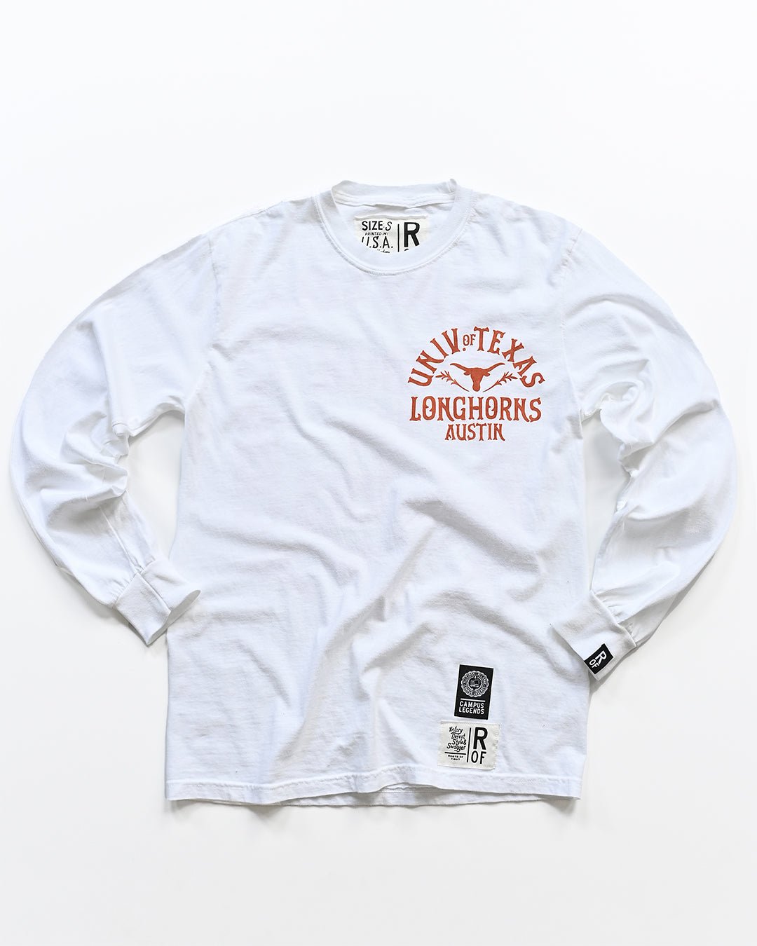UT - Longhorns Hook 'Em White Long Sleeve Tee - Roots of Fight Canada