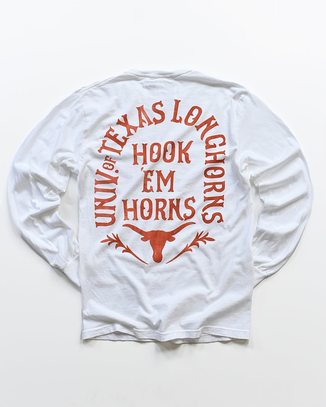UT - Longhorns Hook 'Em White Long Sleeve Tee - Roots of Fight Canada