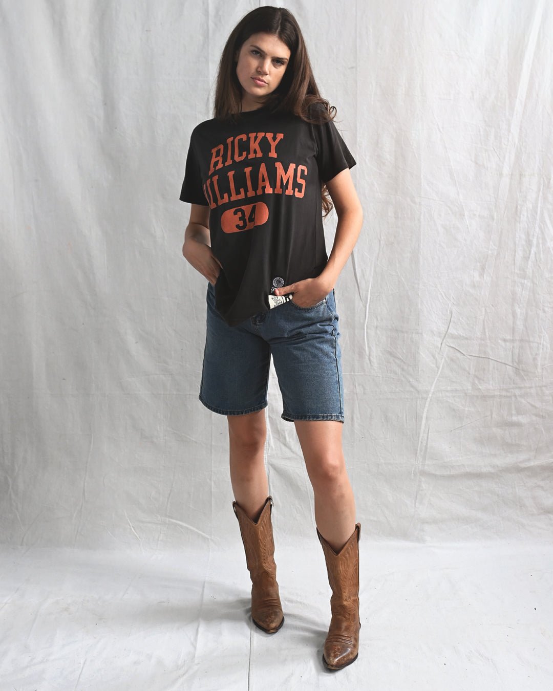 UT - Ricky Williams 34 Horns Football Black Tee - Roots of Fight Canada