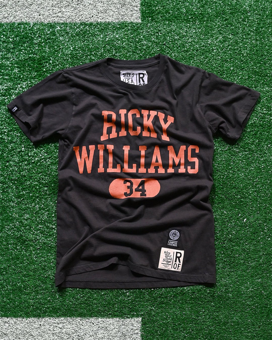 UT - Ricky Williams 34 Horns Football Black Tee - Roots of Fight Canada