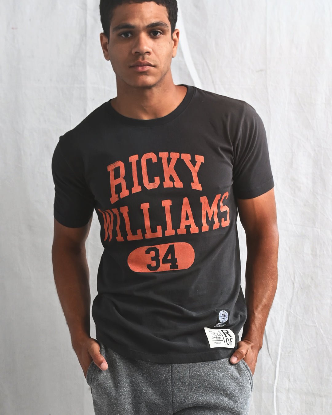 UT - Ricky Williams 34 Horns Football Black Tee - Roots of Fight Canada