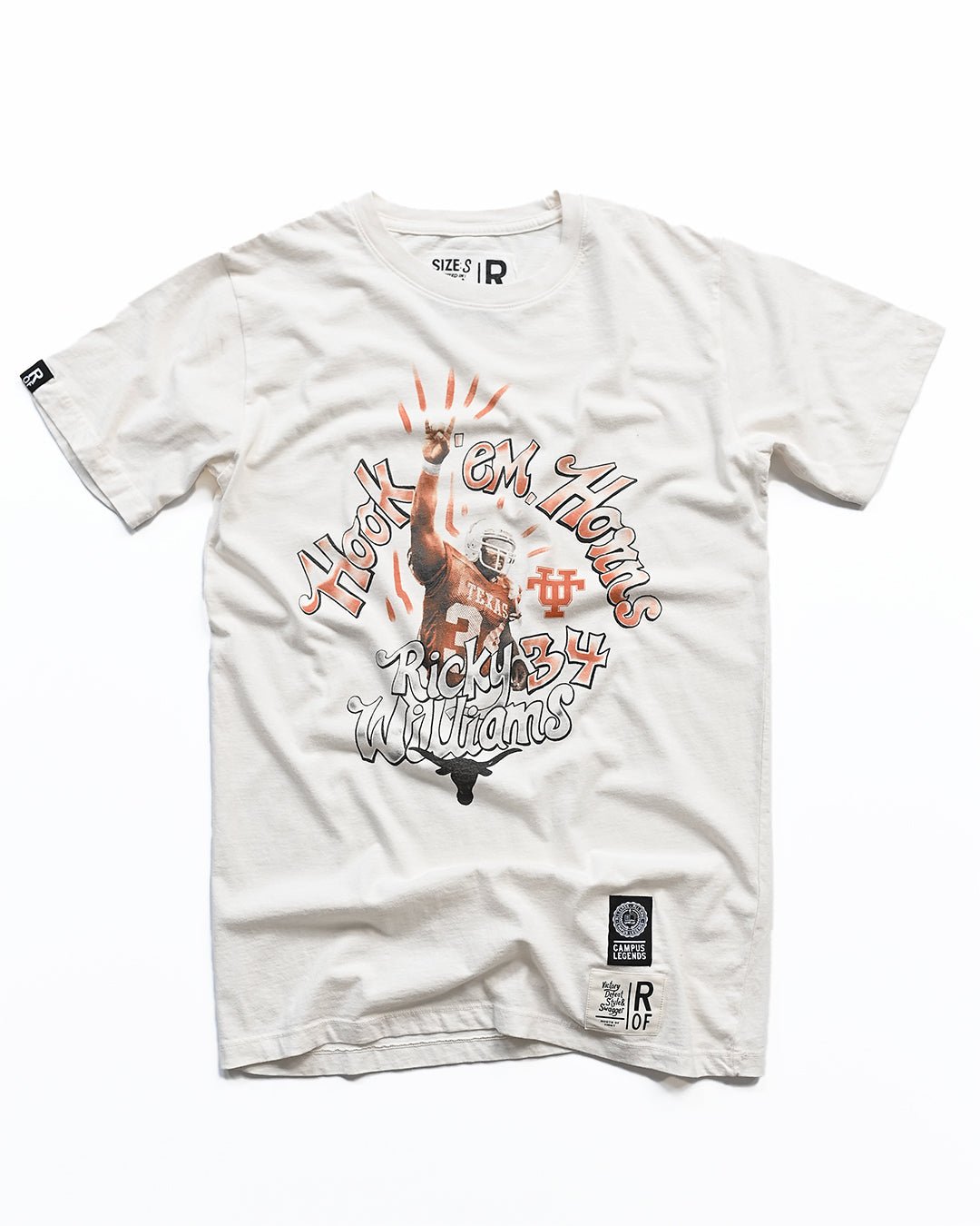 UT - Ricky Williams Horns Football White Tee - Roots of Fight Canada