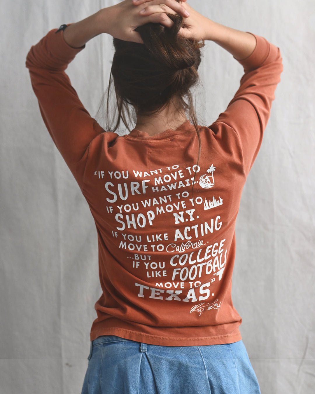 UT - Ricky Williams Texas Footbal Orange Long Sleeve Tee - Roots of Fight Canada