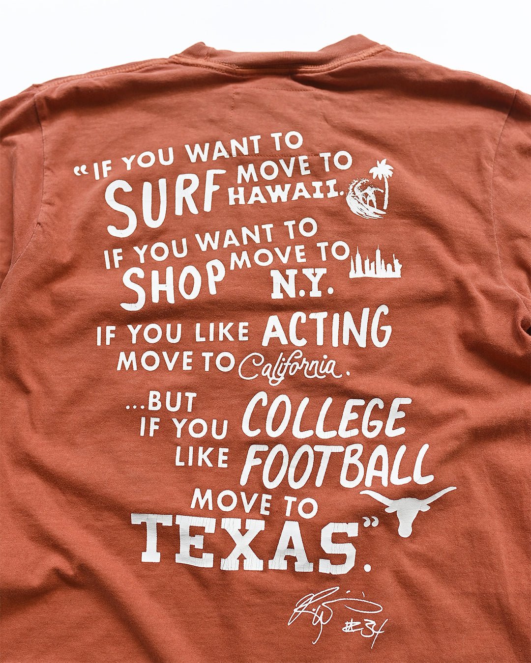 UT - Ricky Williams Texas Footbal Orange Long Sleeve Tee - Roots of Fight Canada