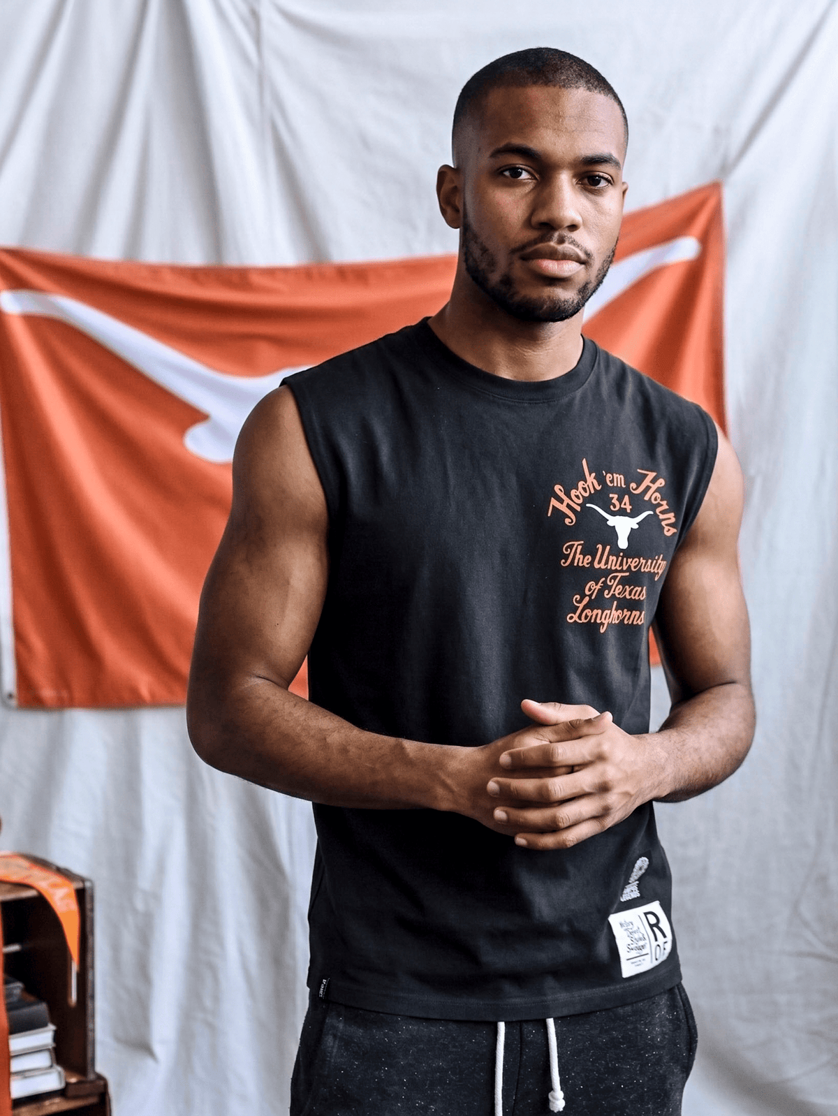 UT - Ricky Williams Texas Tornado Black Muscle Tee - Roots of Fight Canada