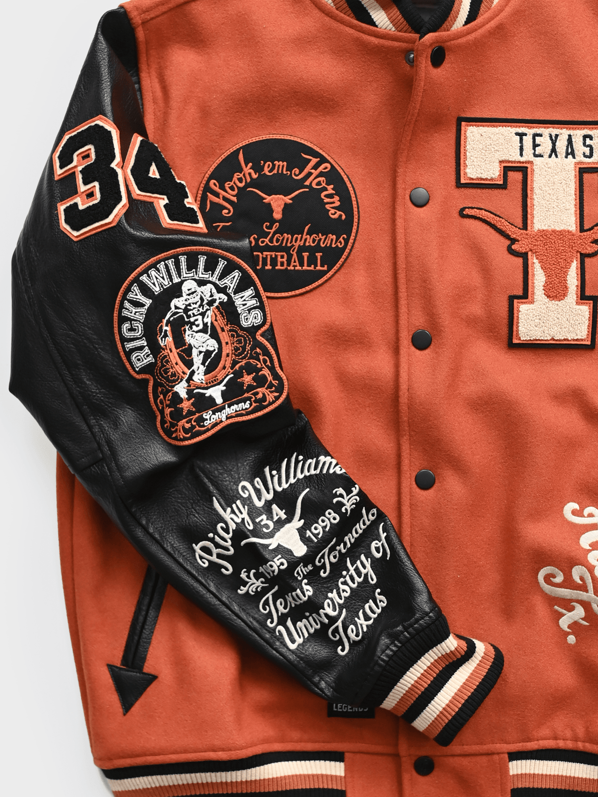 UT - Ricky Williams x Earl Campbell Varsity Jacket - Roots of Fight Canada