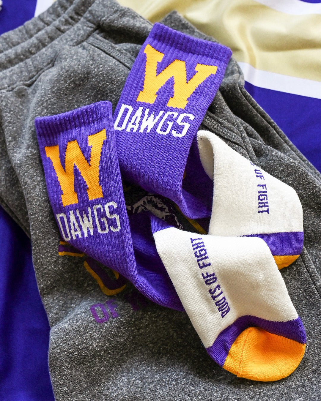 UW - Athletic Dept. Dawgs Purple Socks - Roots of Fight Canada