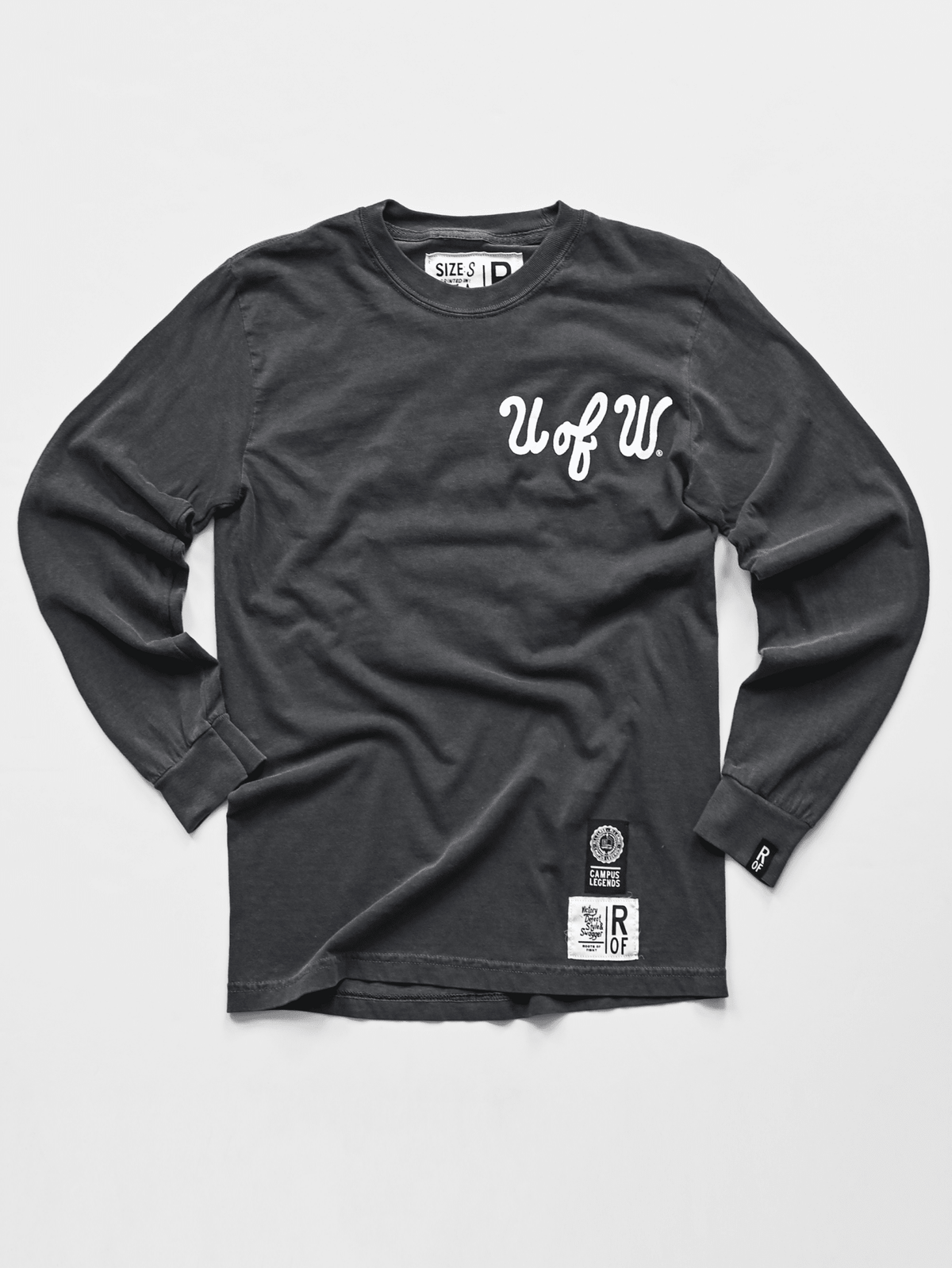 UW - Bruce Lee 1961 Charcoal Long Sleeve Tee - Roots of Fight Canada