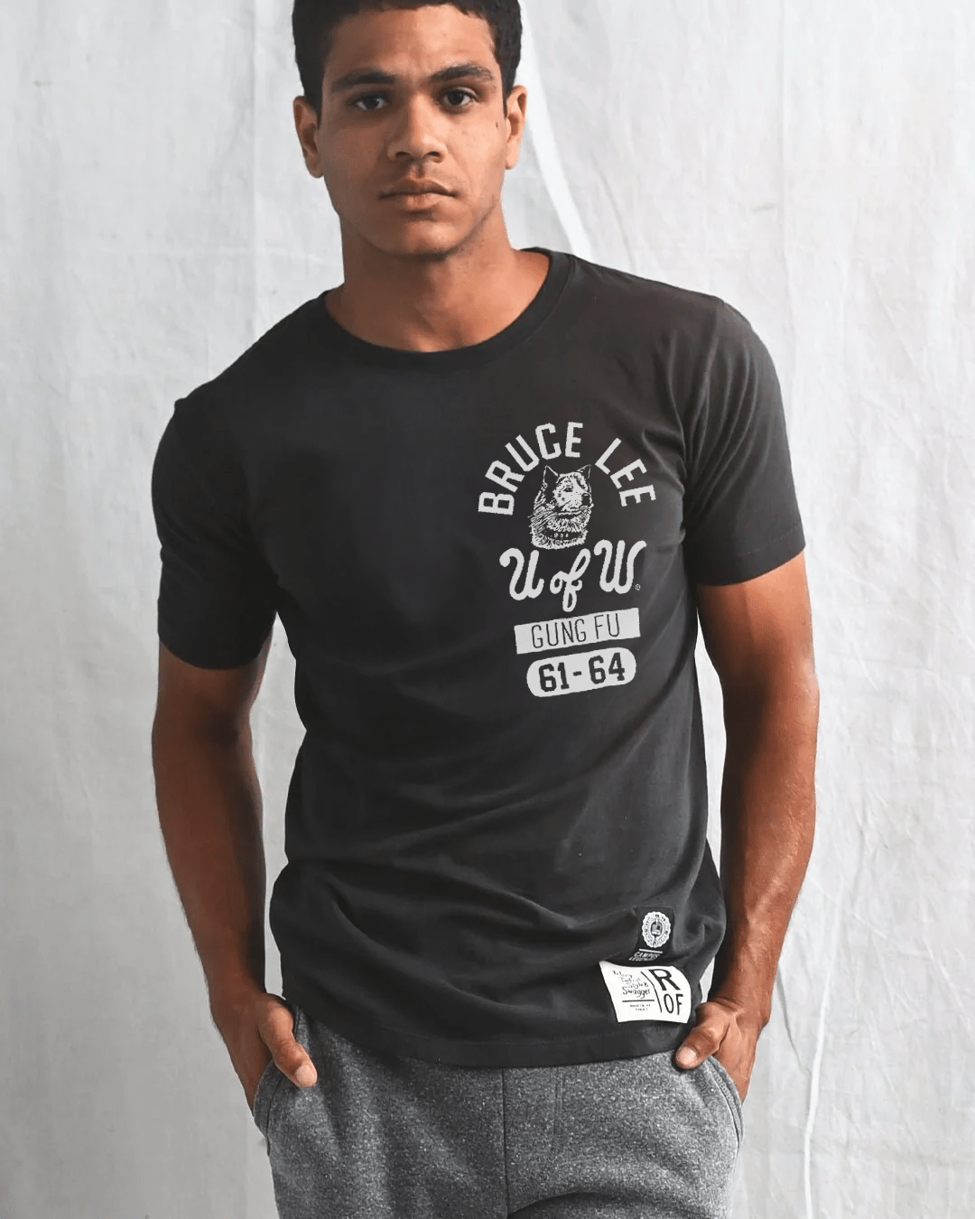 UW - Bruce Lee Gung Fu Origins ’61 - ’64 Black Tee - Roots of Fight Canada