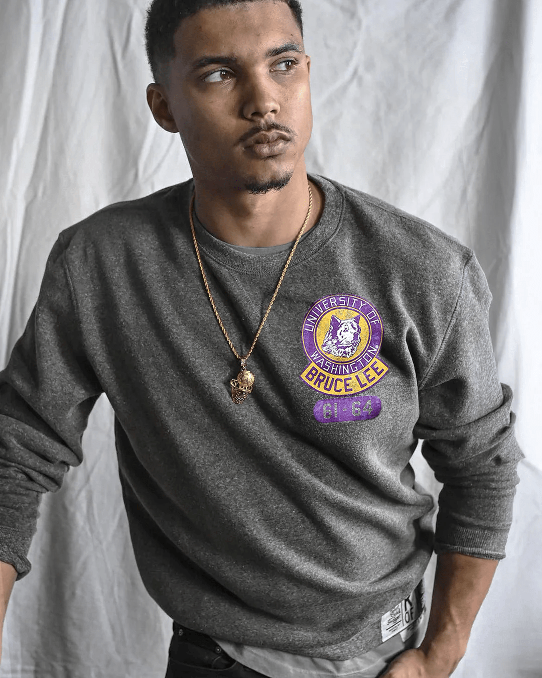 UW - Bruce Lee Student ’61 - ’64 Grey Sweatshirt - Roots of Fight Canada