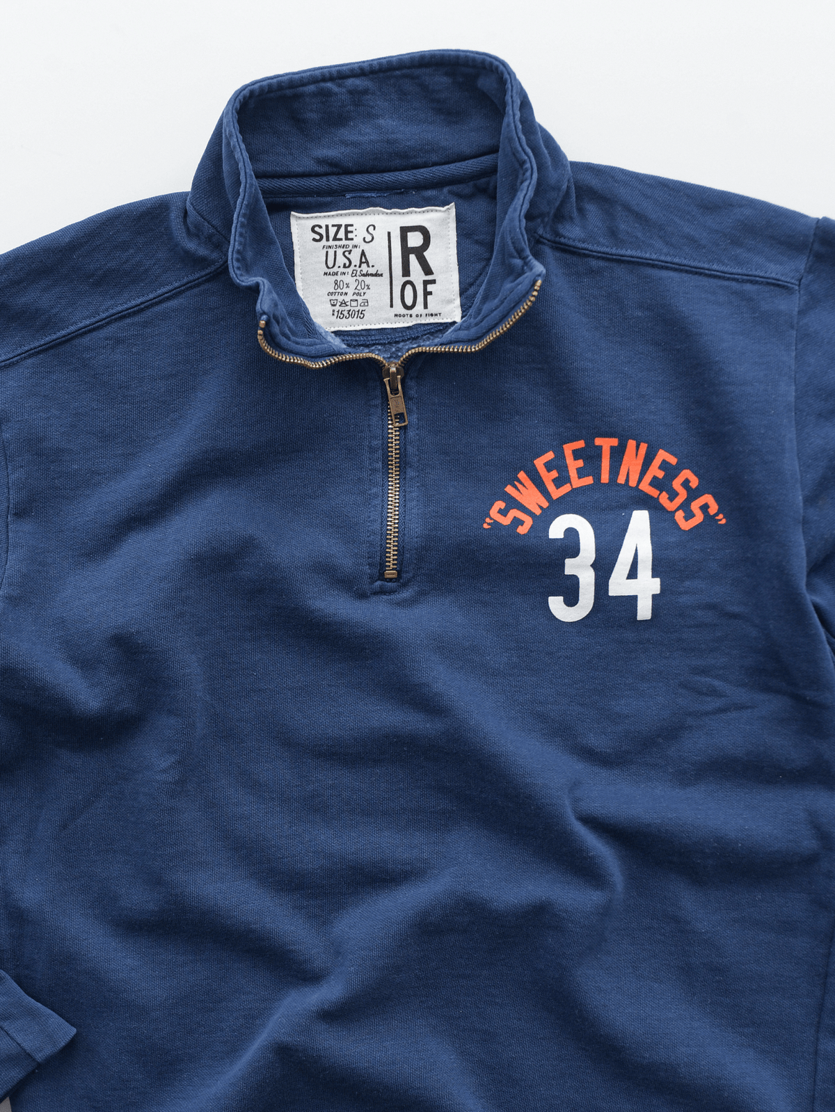 Walter Payton 34 Navy Quarter-Zip Sweatshirt - Roots of Fight Canada