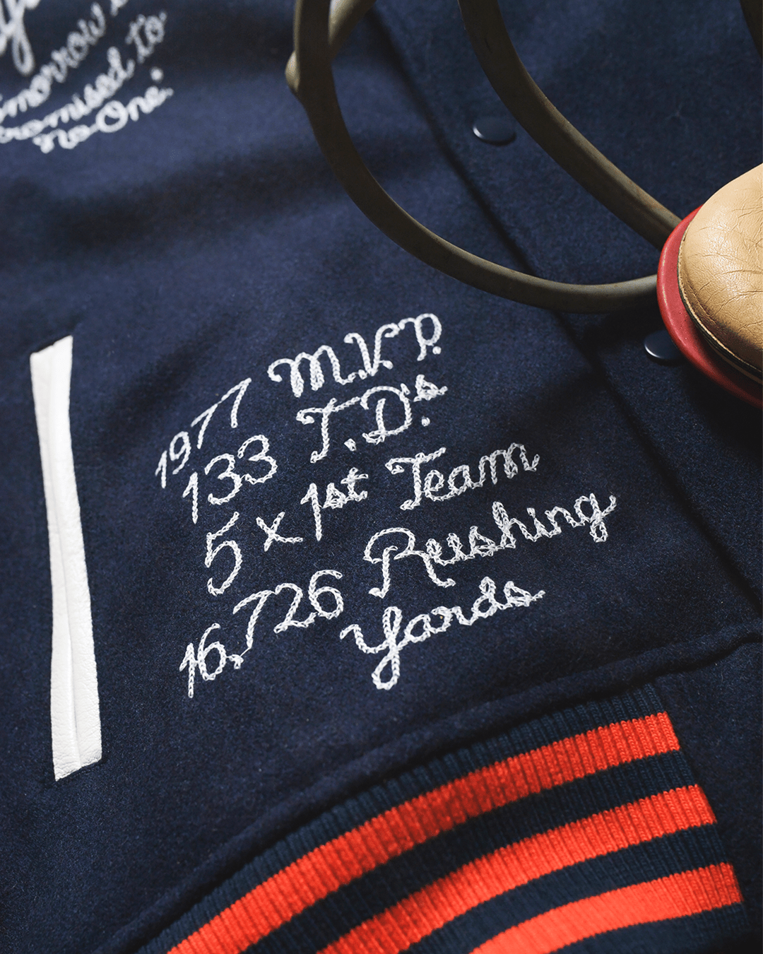 Walter Payton Legacy Navy Varsity Jacket - Roots of Fight Canada