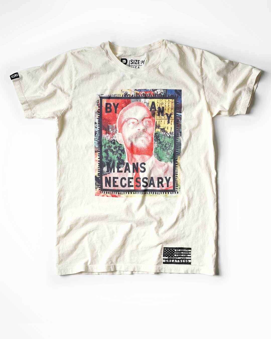 BHT - Malcolm X &#39;By Any Means&#39; White Tee