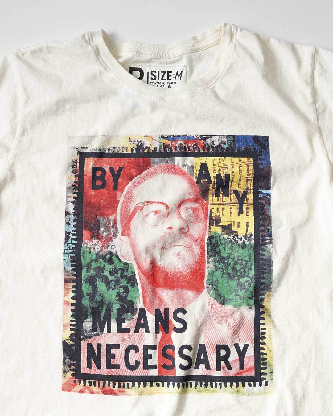 BHT - Malcolm X &#39;By Any Means&#39; White Tee