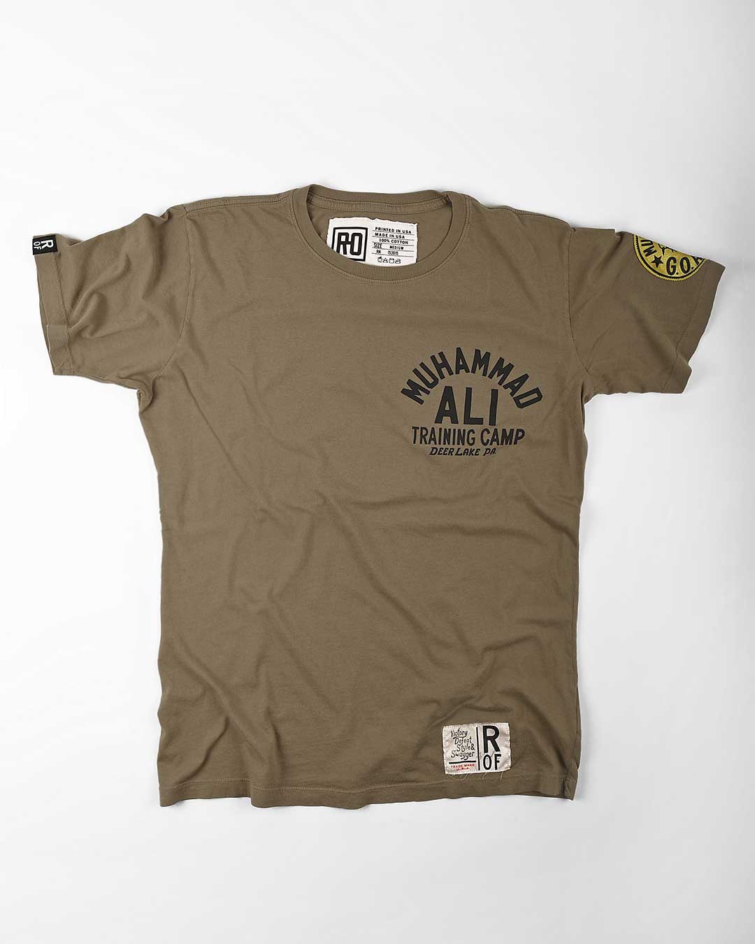 Ali Deer Lake Float Quote Olive Tee - Roots of Fight