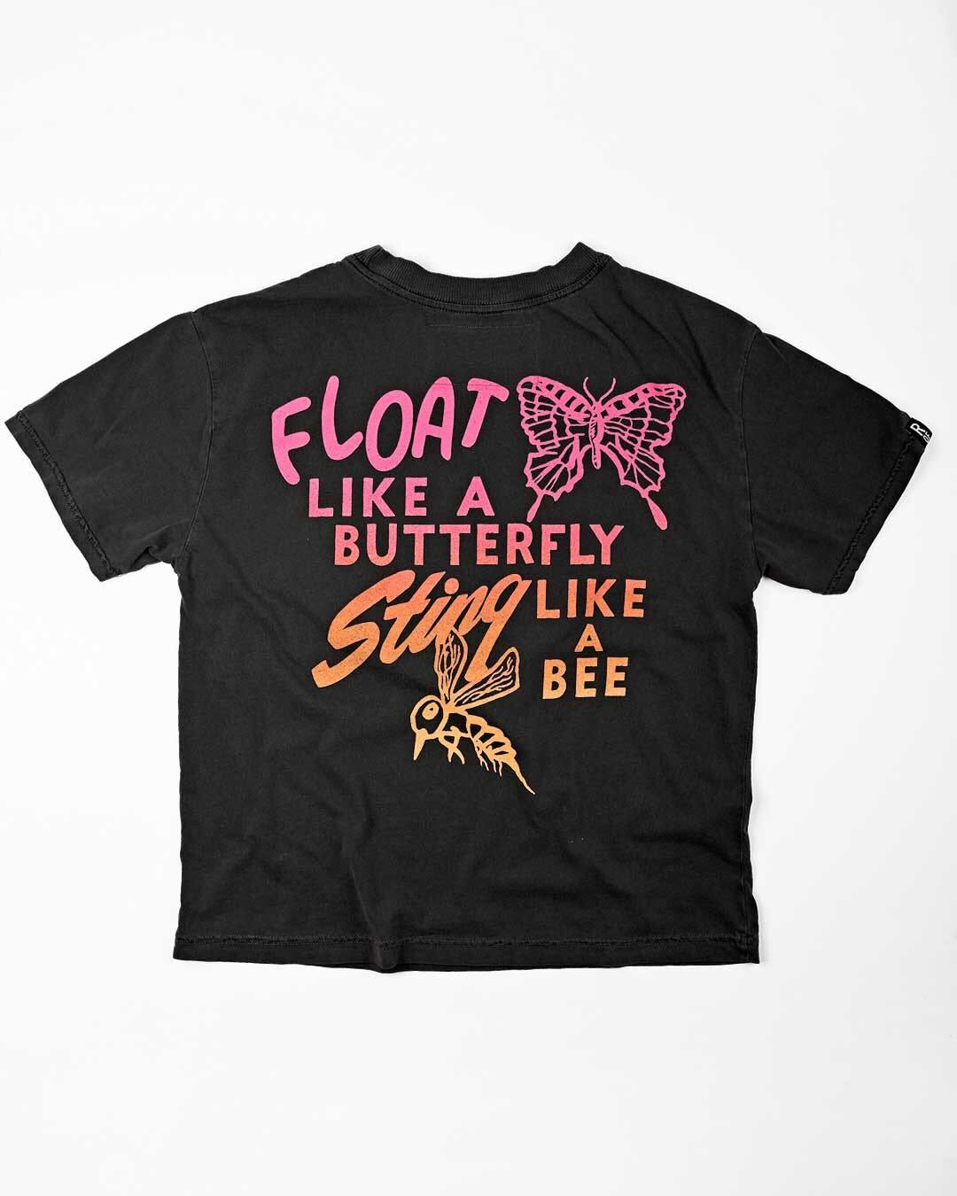 Ali Float Quote Women&#39;s Black Tee - Roots of Fight Canada