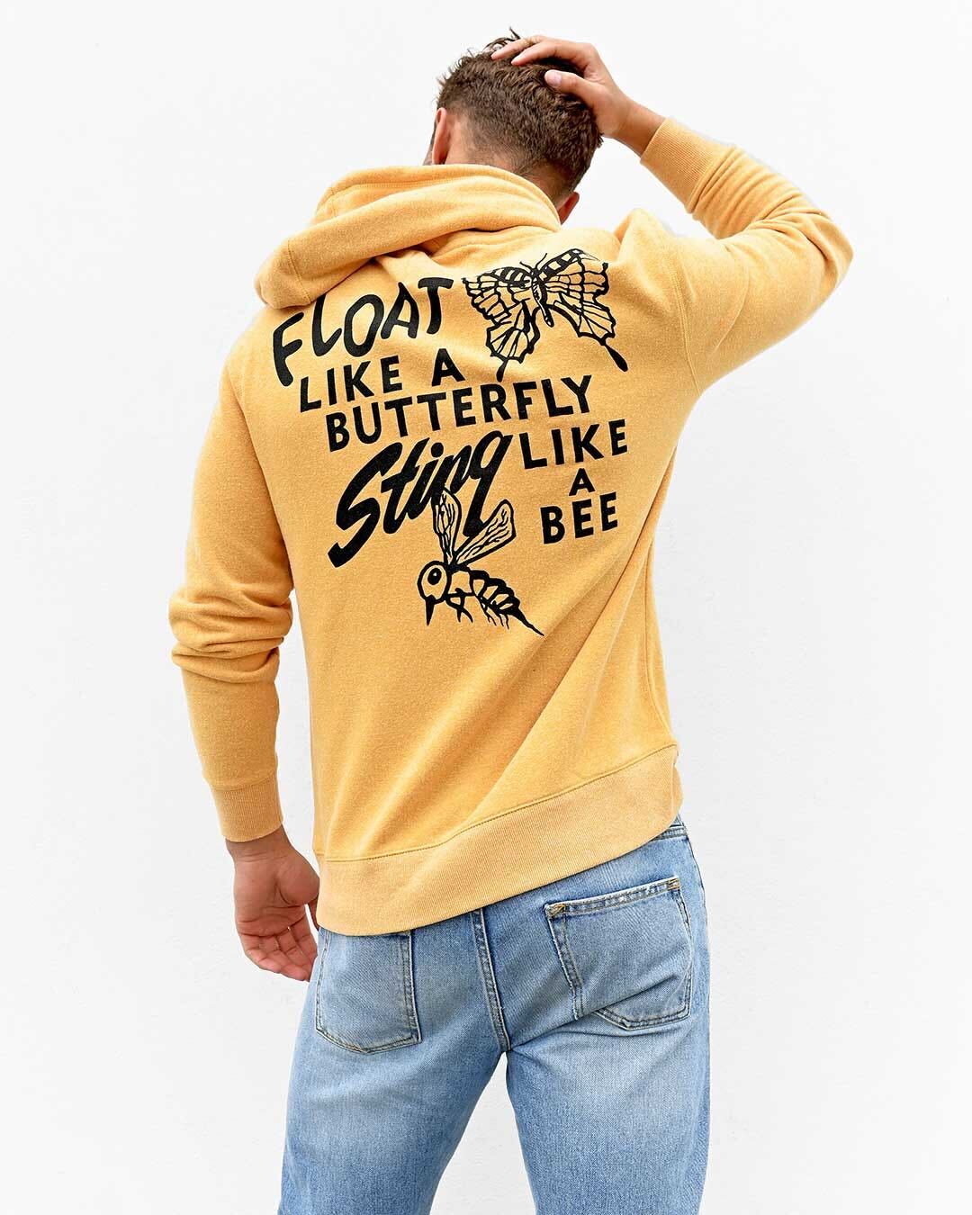 Ali Float Quote Yellow PO Hoody - Roots of Fight Canada