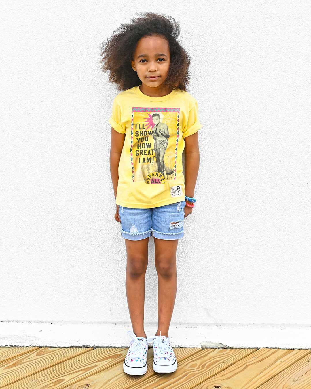 Ali Photo Yellow Kid's Tee - Roots of Fight Canada