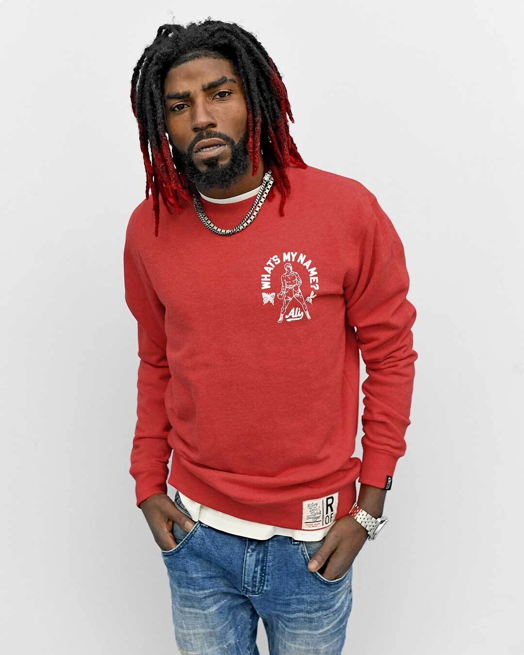 Ali "What's My Name" Red Sweatshirt - Roots of Fight