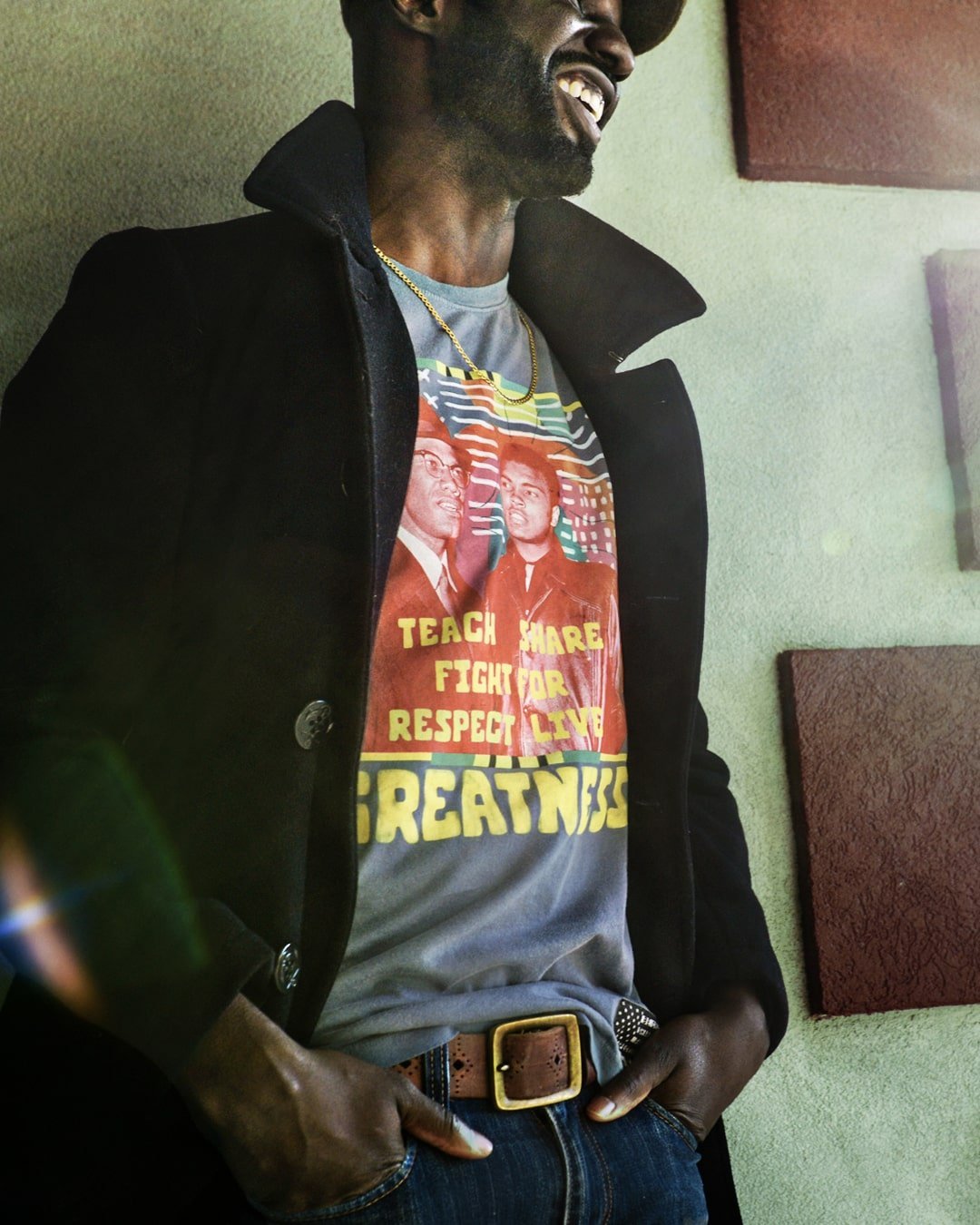 BHT - Malcolm X &amp; Ali Greatness Blue Tee - Roots of Fight Canada