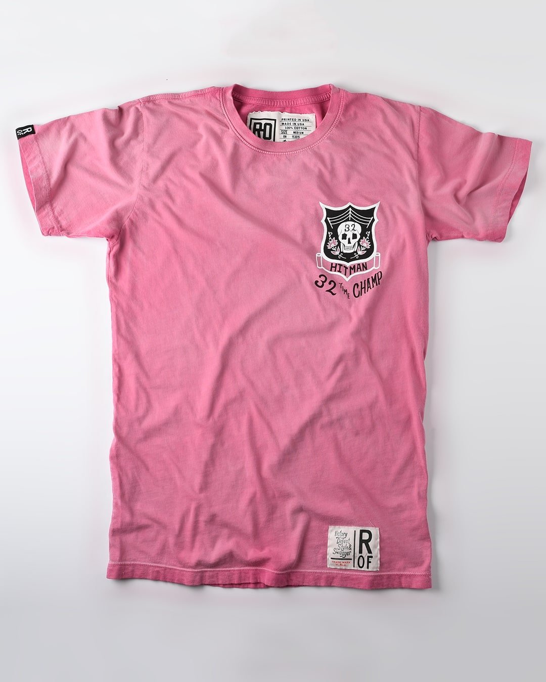 Bret Hart 32 Time Champ Pink Tee - Roots of Fight Canada