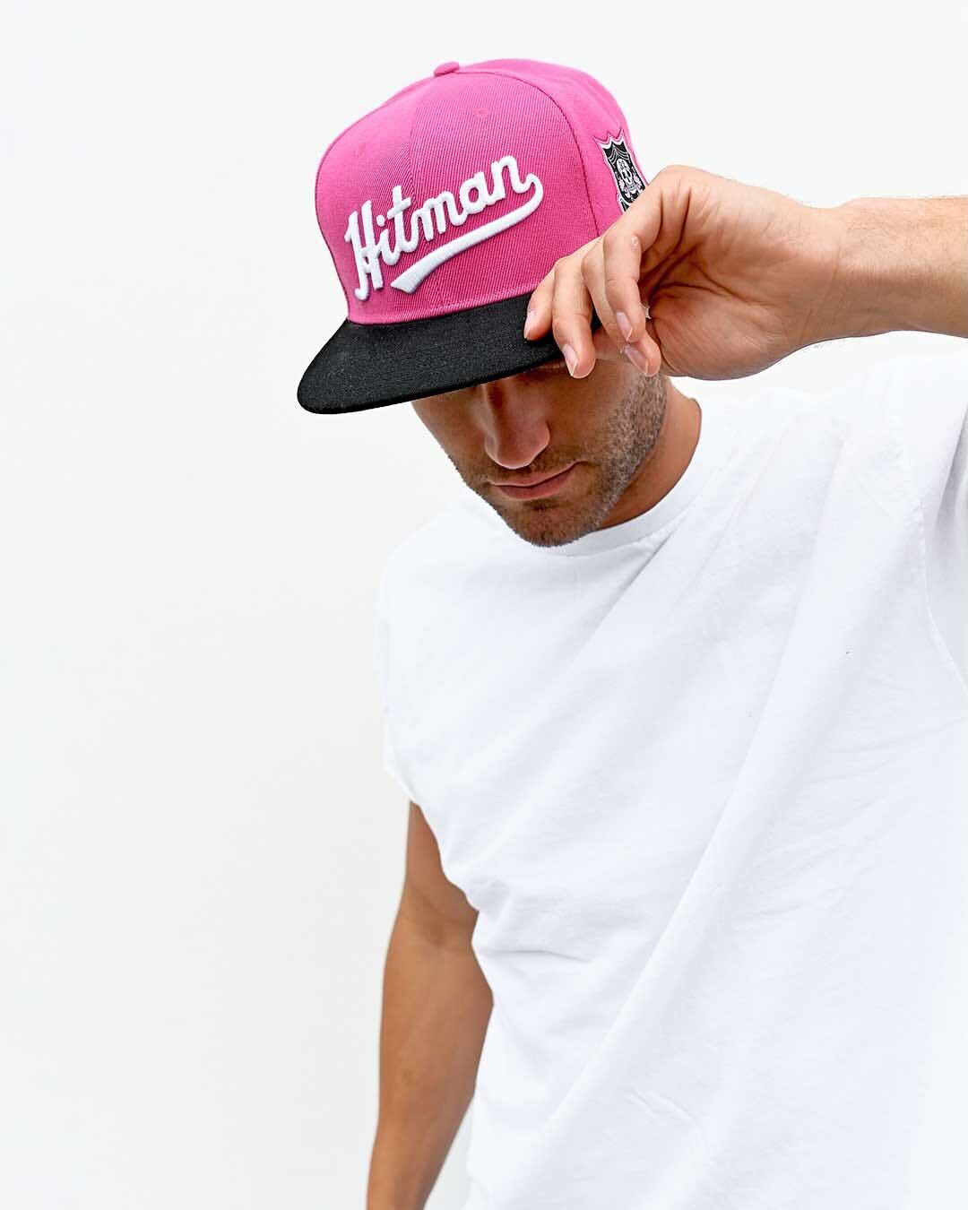 Bret Hart Hitman Pink Snapback Hat - Roots of Fight Canada