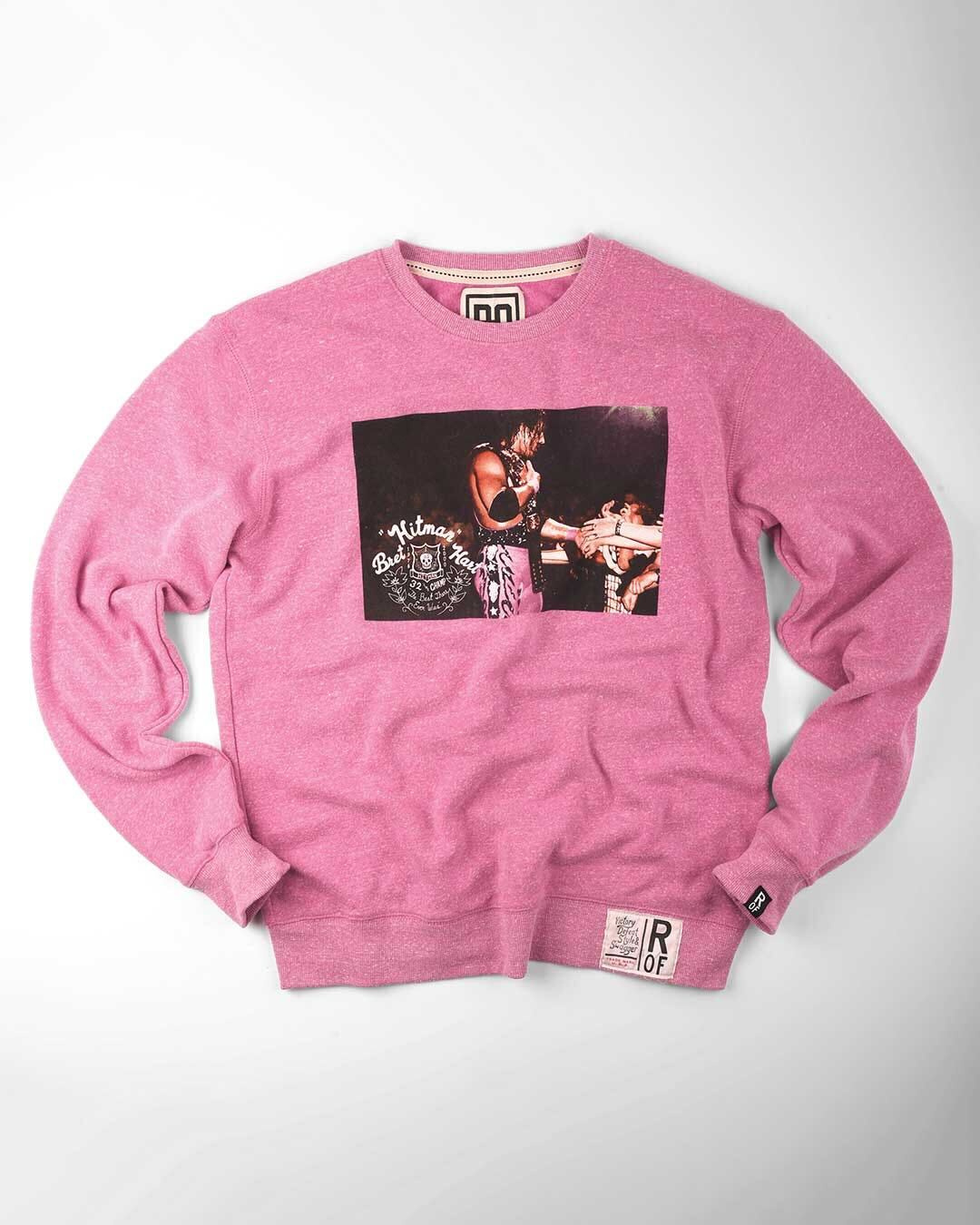 Bret Hart Retro Photo Pink Sweatshirt - Roots of Fight Canada