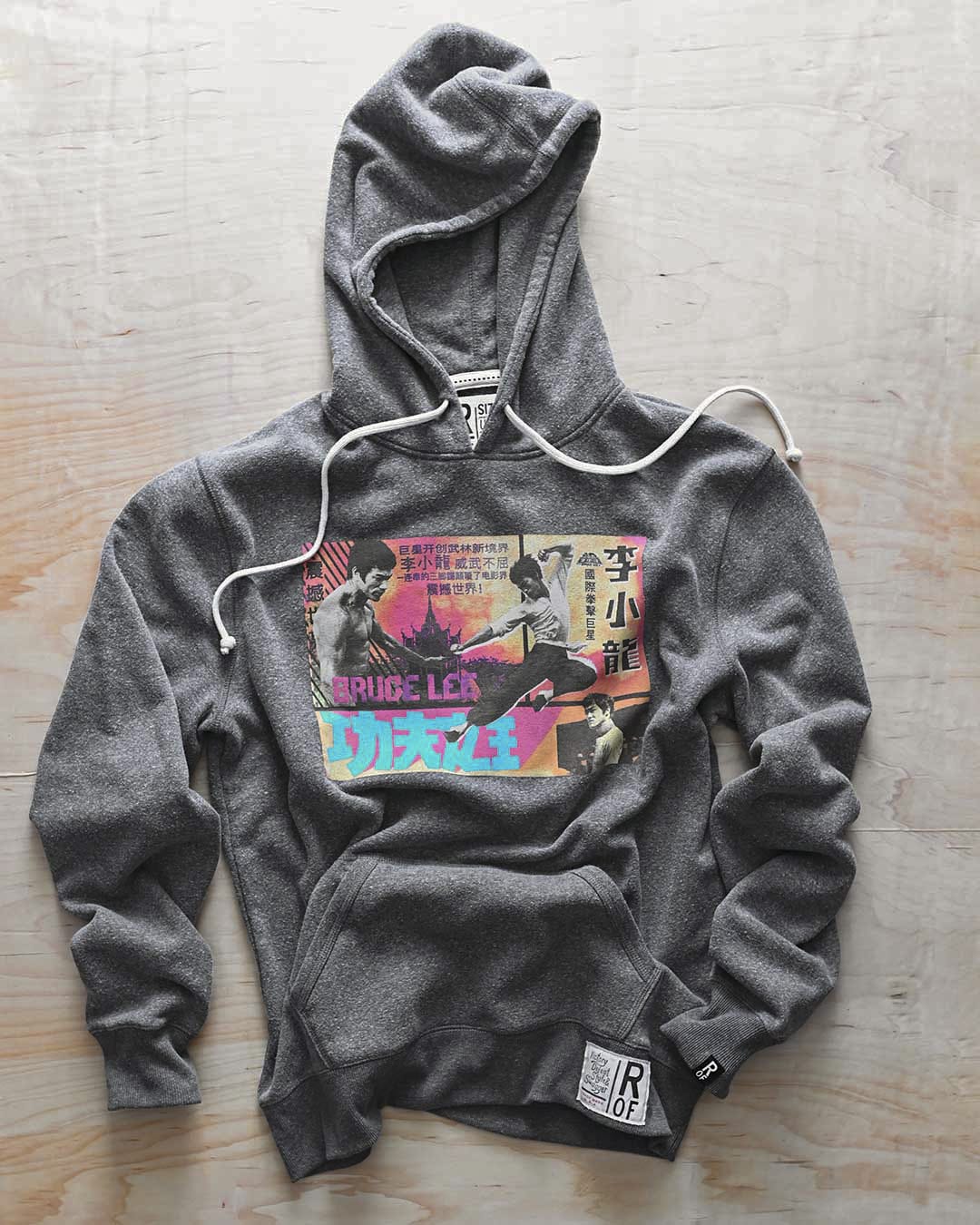 Bruce Lee Kung Fu Collage Grey PO Hoody - Roots of Fight Canada