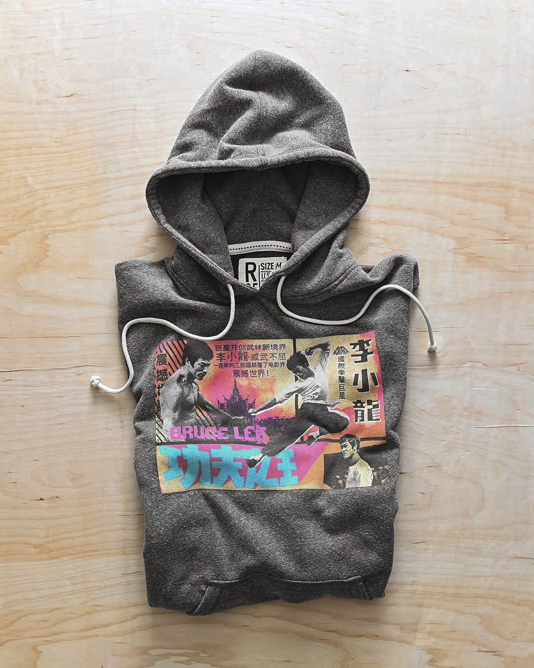 Bruce Lee Kung Fu Collage Grey PO Hoody - Roots of Fight Canada