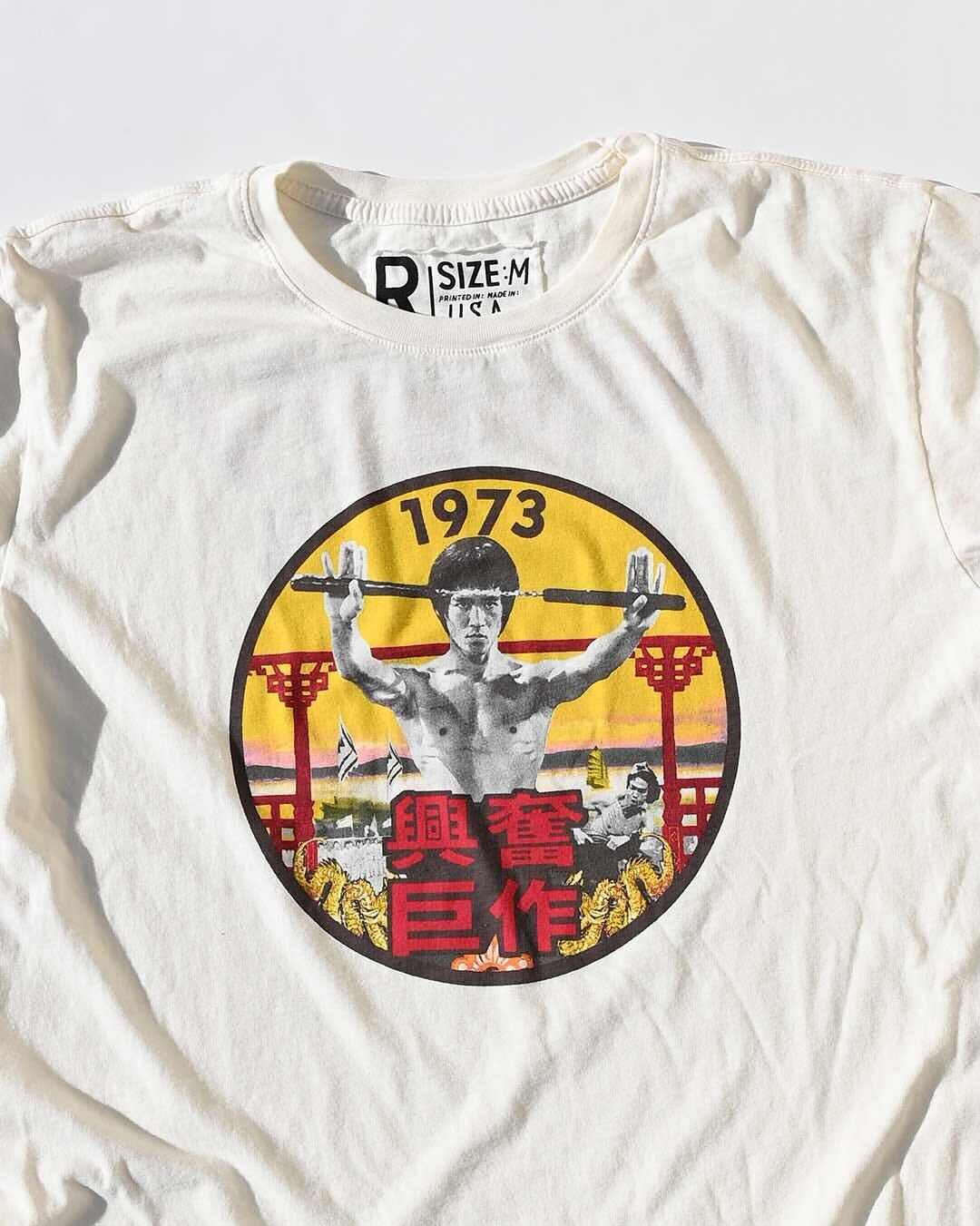 Bruce Lee Little Dragon 1973 White Tee - Roots of Fight Canada