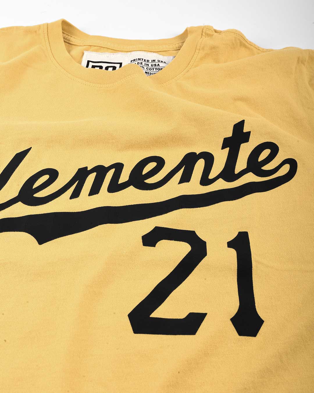 Clemente #21 Yellow Tee - Roots of Fight Canada