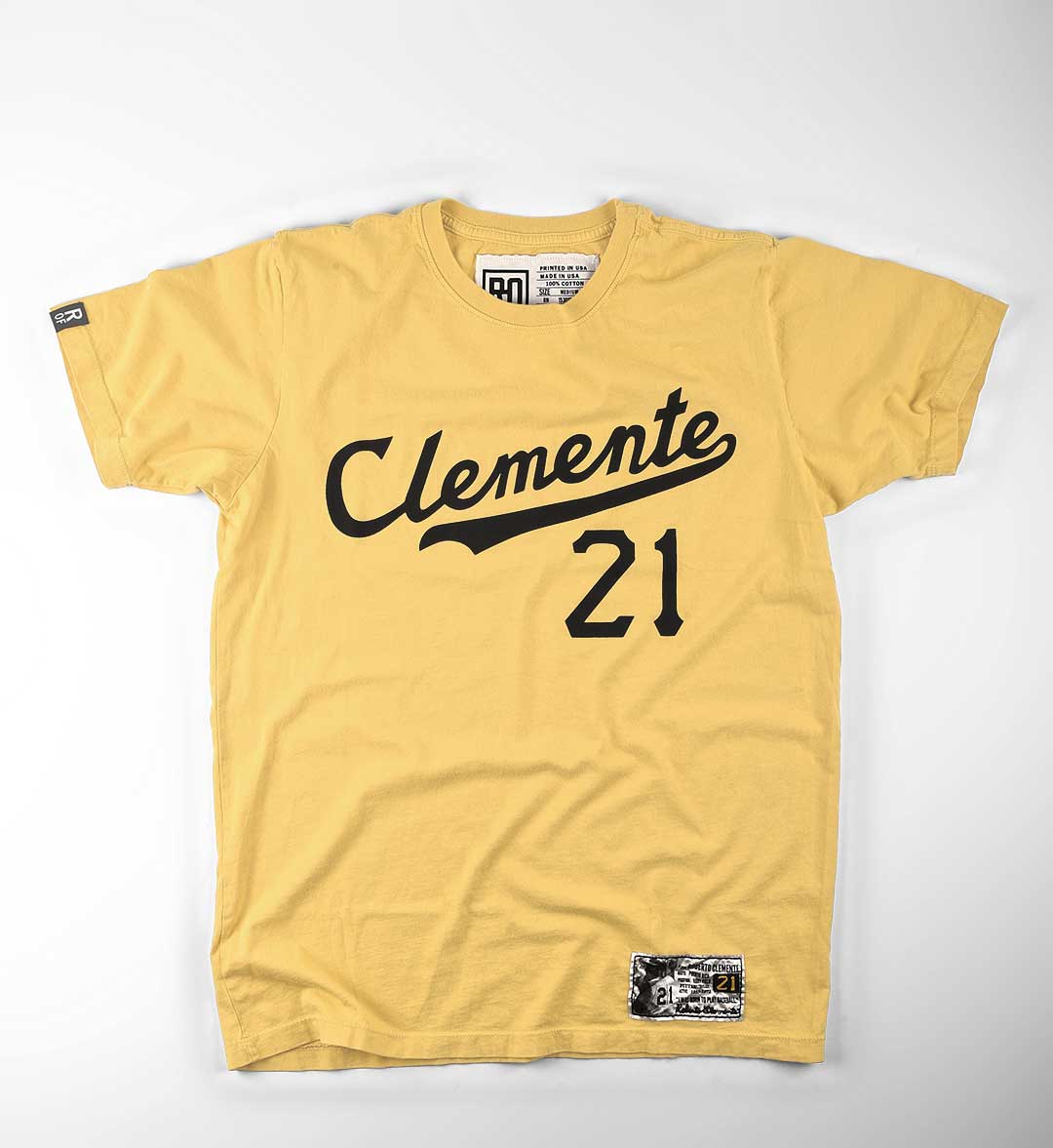 Clemente #21 Yellow Tee - Roots of Fight Canada