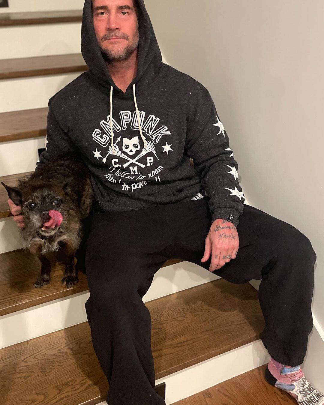 CM Punk Black PO Hoody - Roots of Fight Canada