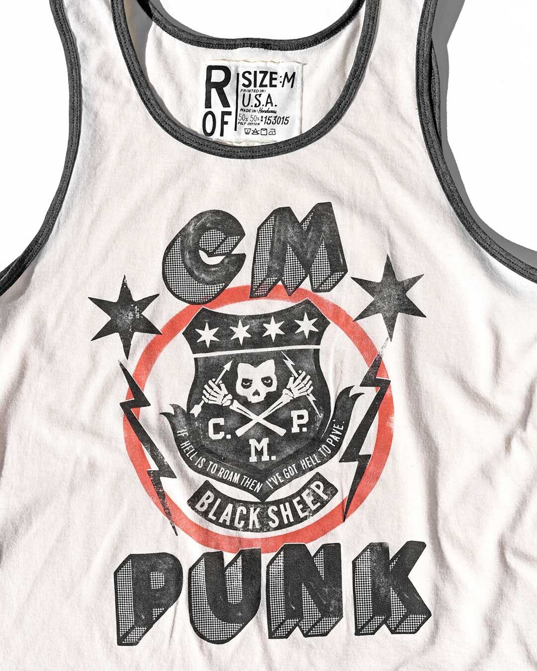 CM Punk Black Sheep White Tank - Roots of Fight Canada