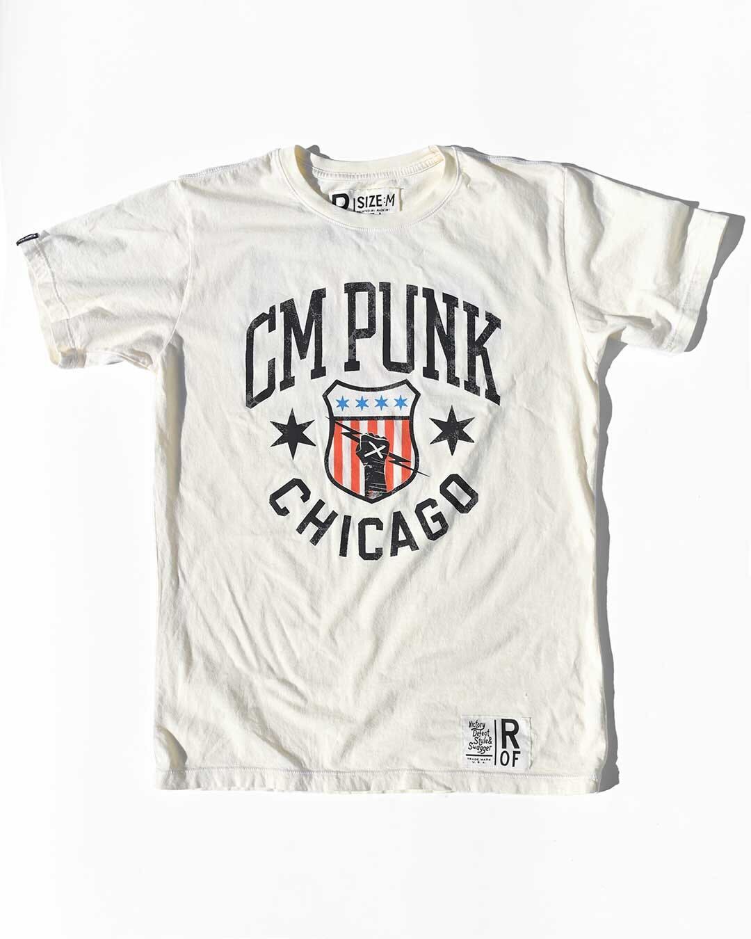CM Punk Chicago White Tee - Roots of Fight Canada