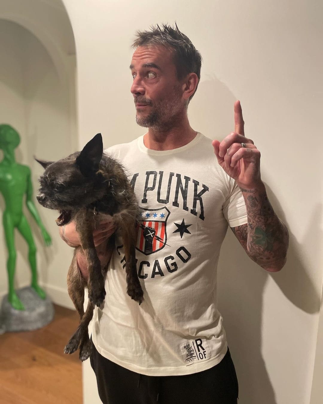 CM Punk Chicago White Tee - Roots of Fight Canada