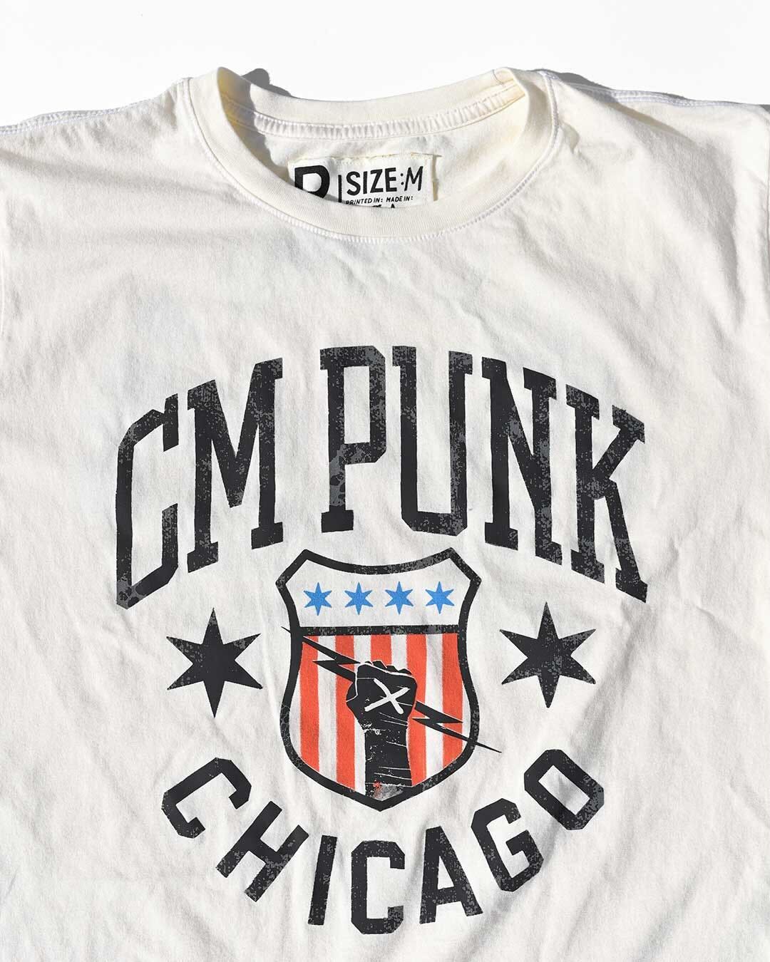 CM Punk Chicago White Tee - Roots of Fight Canada