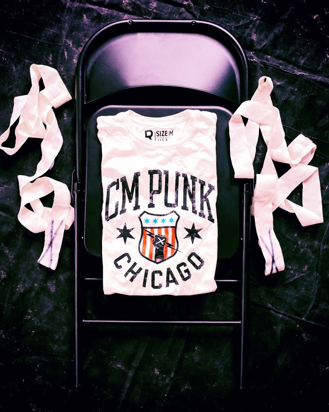 CM Punk Chicago White Tee - Roots of Fight Canada