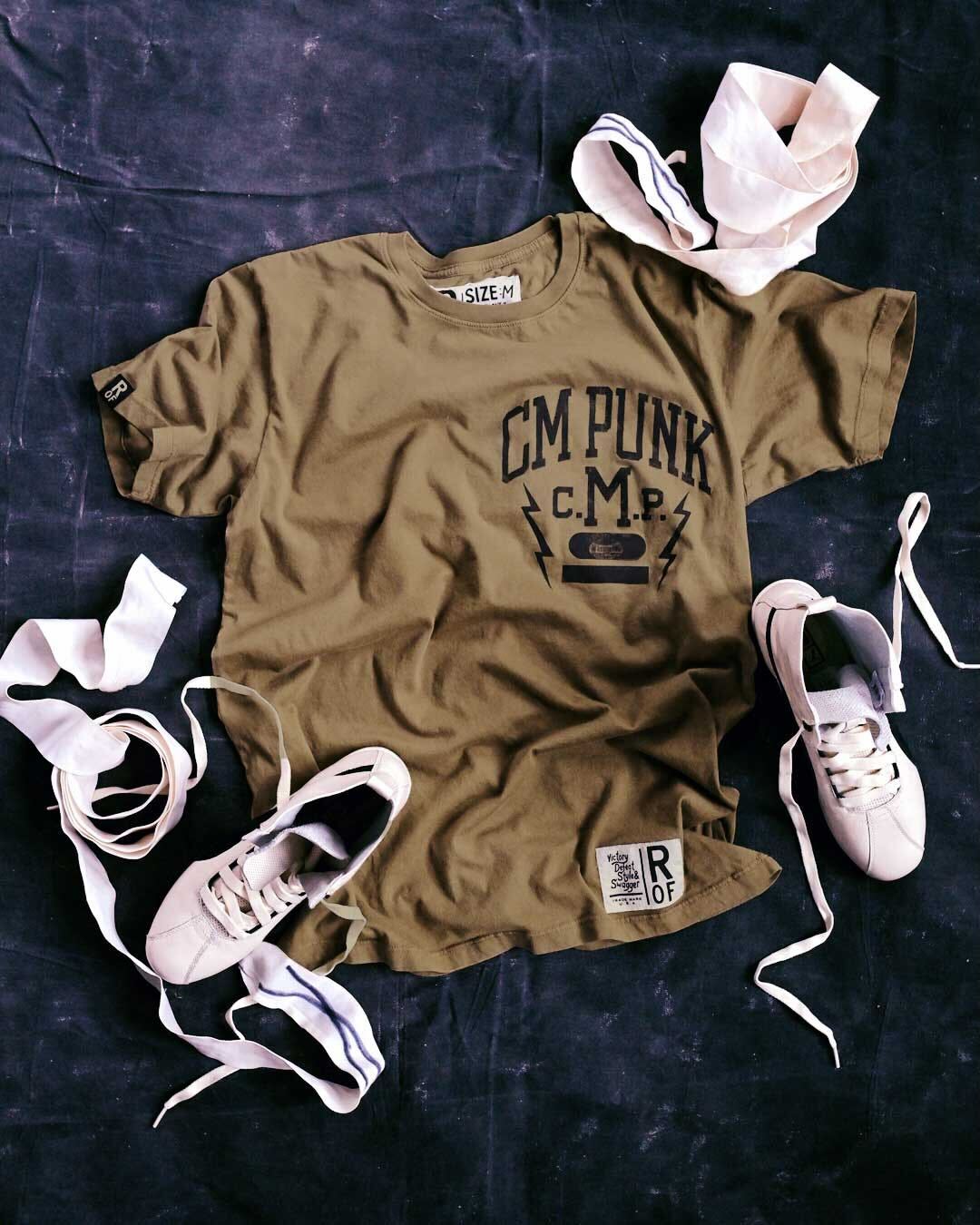 CM Punk Olive Tee - Roots of Fight Canada