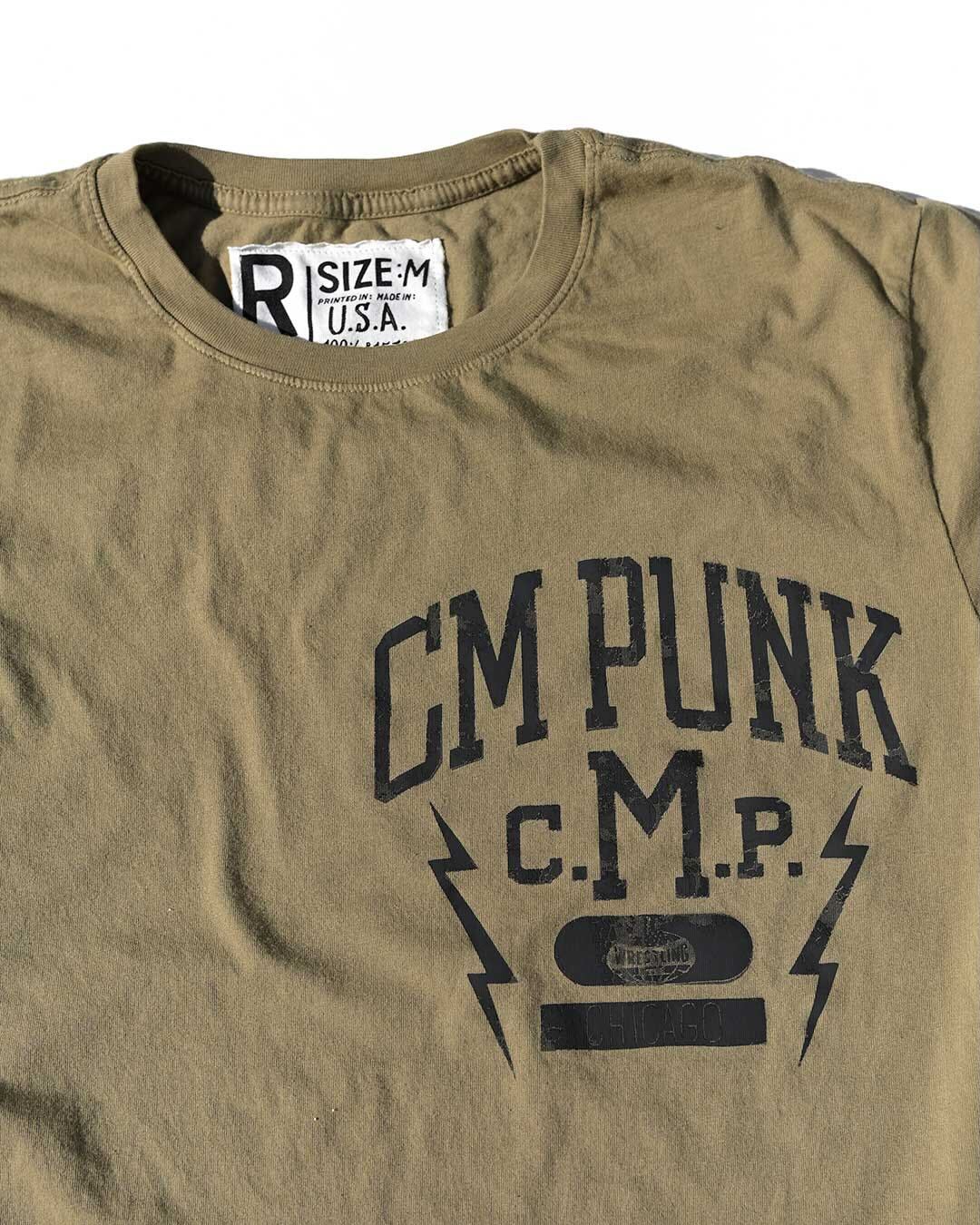 CM Punk Olive Tee - Roots of Fight Canada