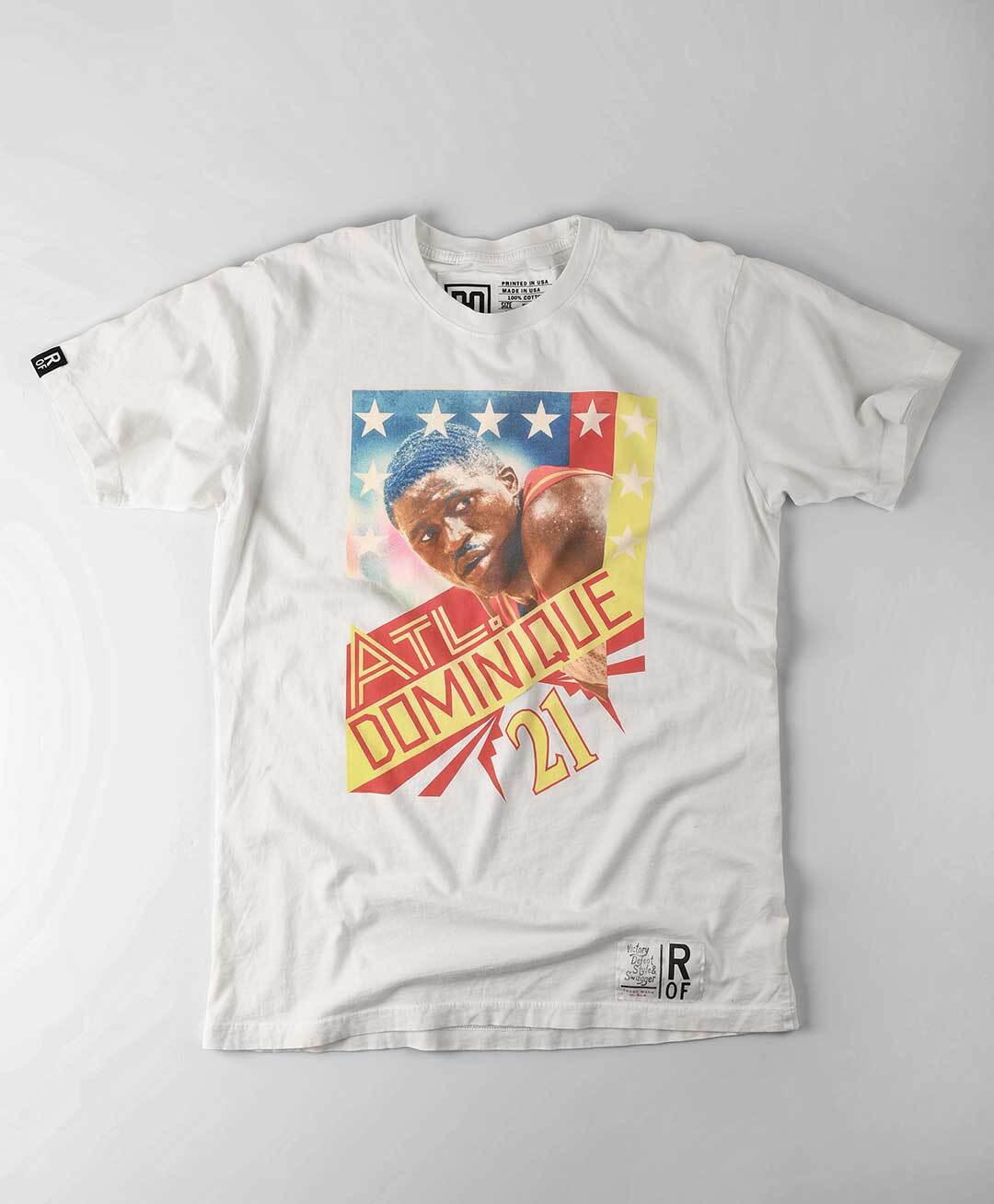 Dominique Wilkins Photo Vintage White Tee - Roots of Fight