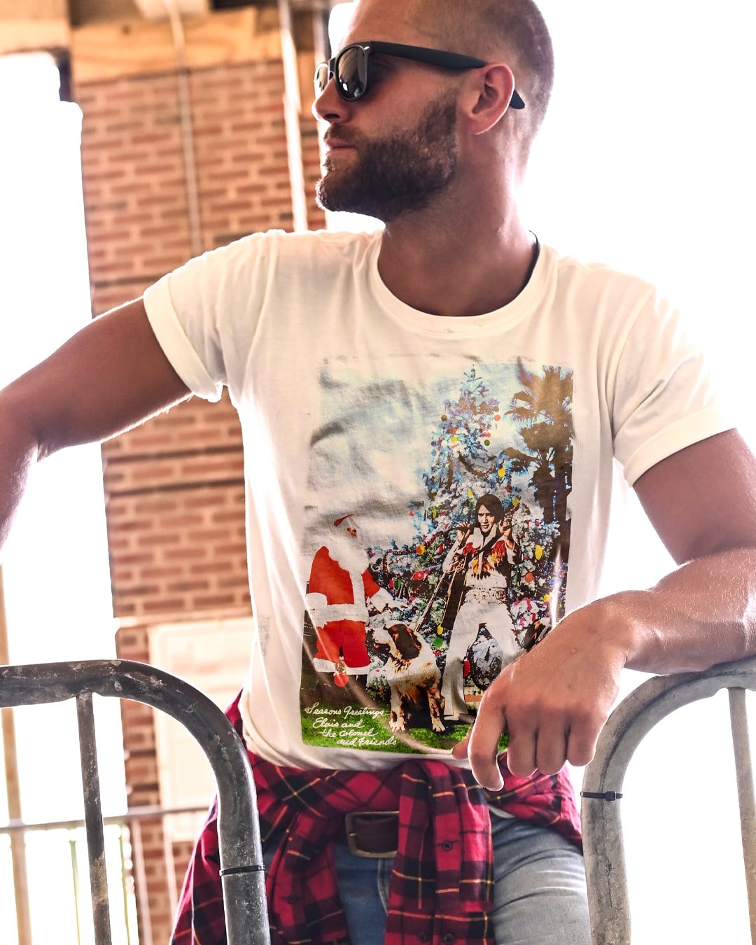 Elvis Presley Holiday White Tee - Roots of Fight Canada