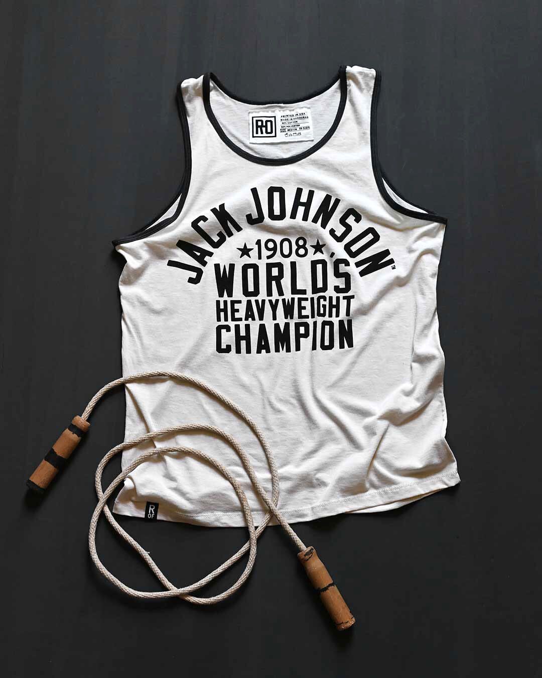 Jack Johnson 1908 Vintage White Tank - Roots of Fight Canada