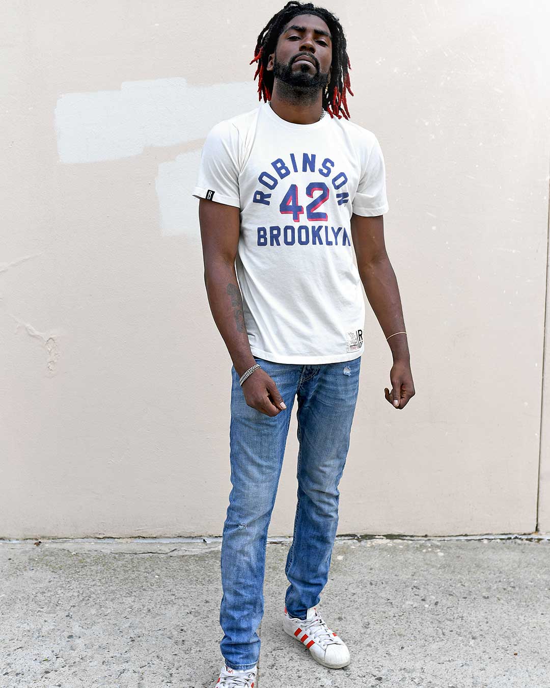 Jackie Robinson #42 Brooklyn White Tee - Roots of Fight International