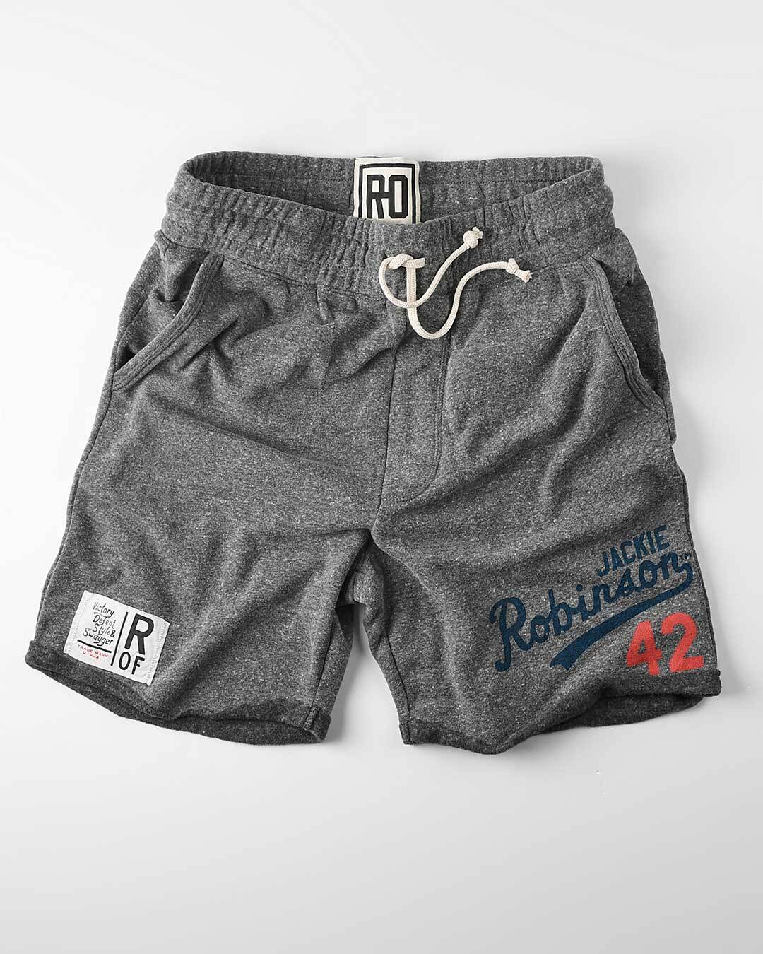 Jackie Robinson #42 Classic Grey Shorts - Roots of Fight Canada