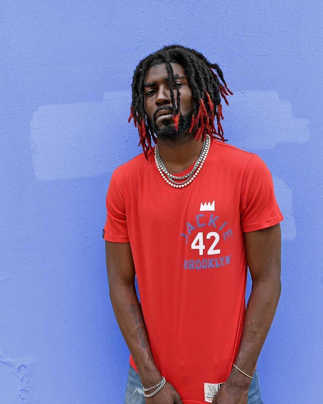 Jackie Robinson #42 Crown Red Tee - Roots of Fight Canada