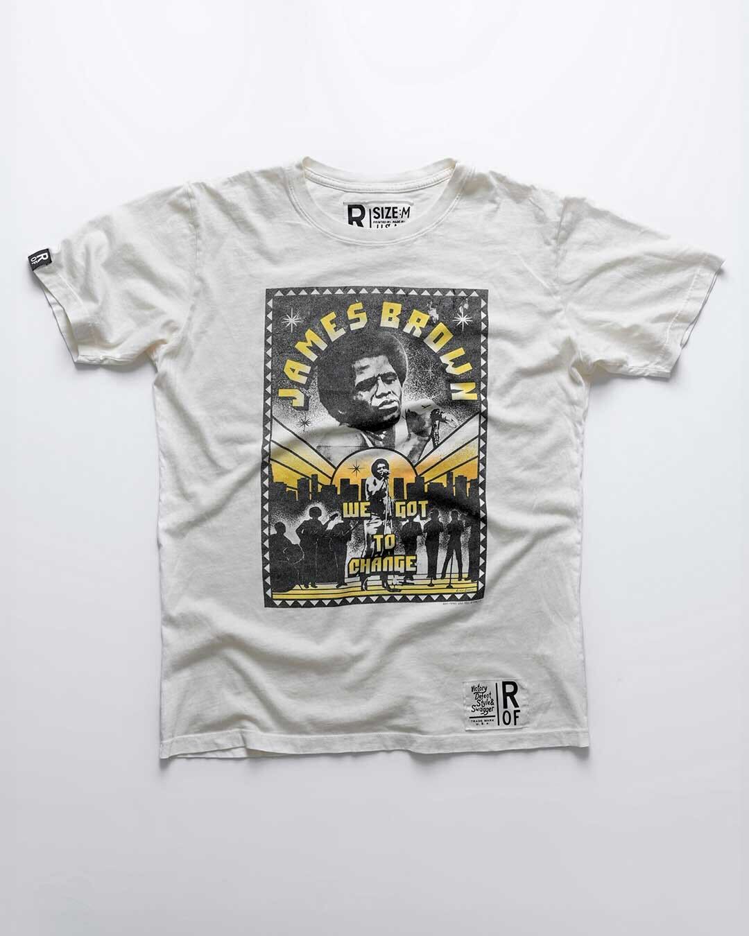 James Brown &#39;We Got To Change&#39; White Tee - Roots of Fight Canada