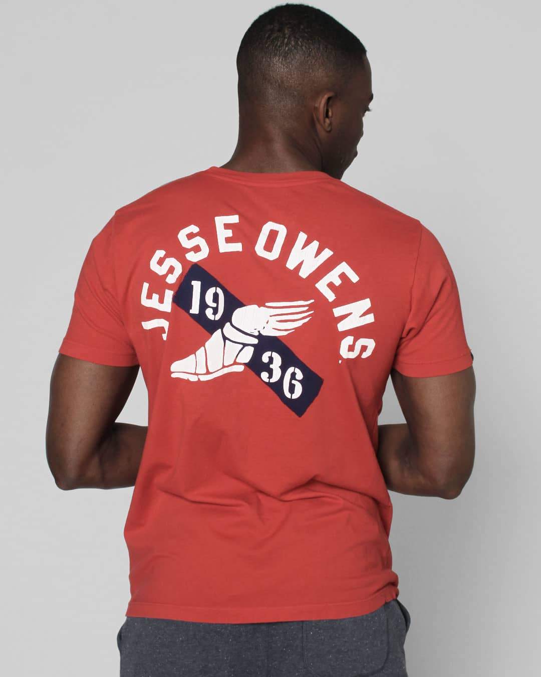 Jesse Owens Ground Breakers Red Tee - Roots of Inc dba Roots of Fight
