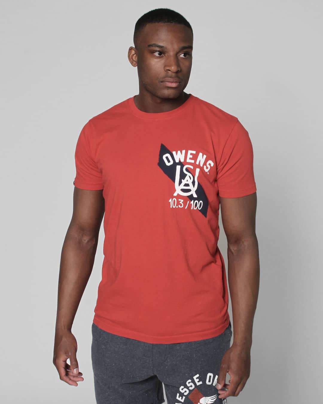 Jesse Owens Ground Breakers Red Tee - Roots of Inc dba Roots of Fight